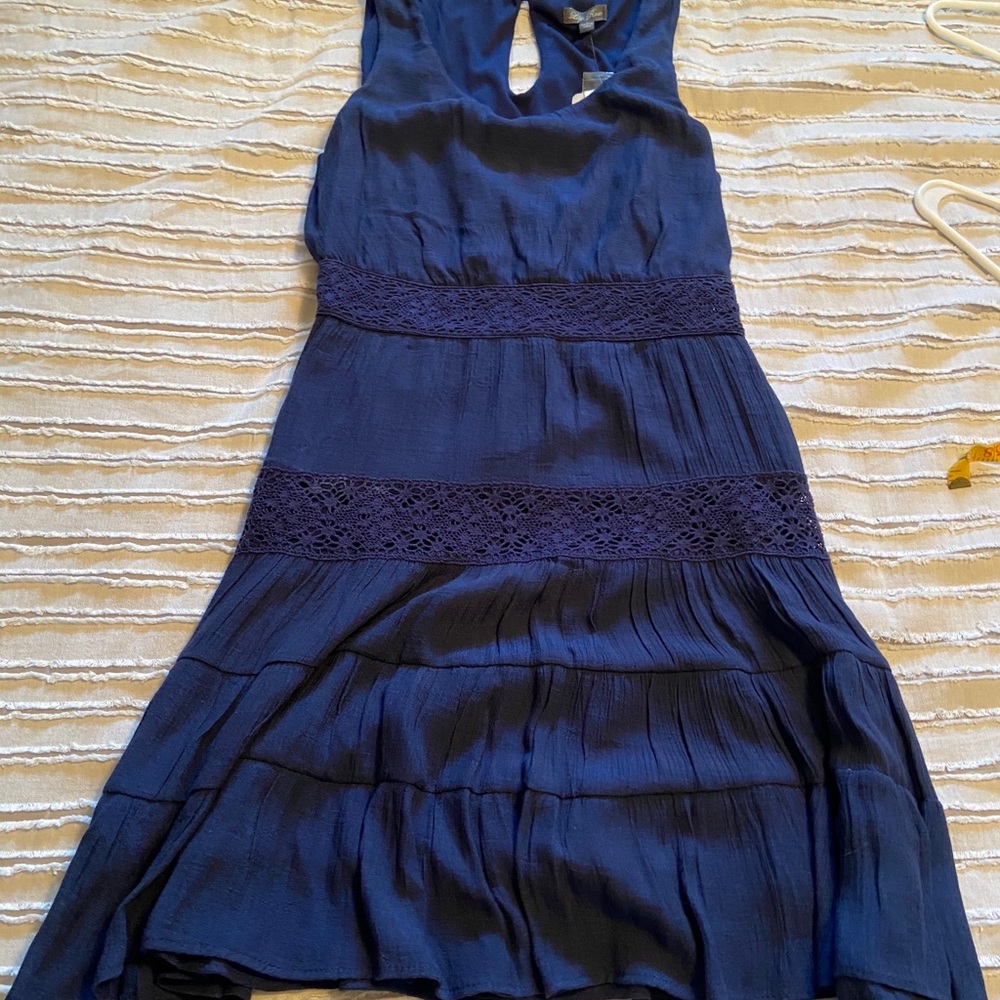 Blue layered dress with lace